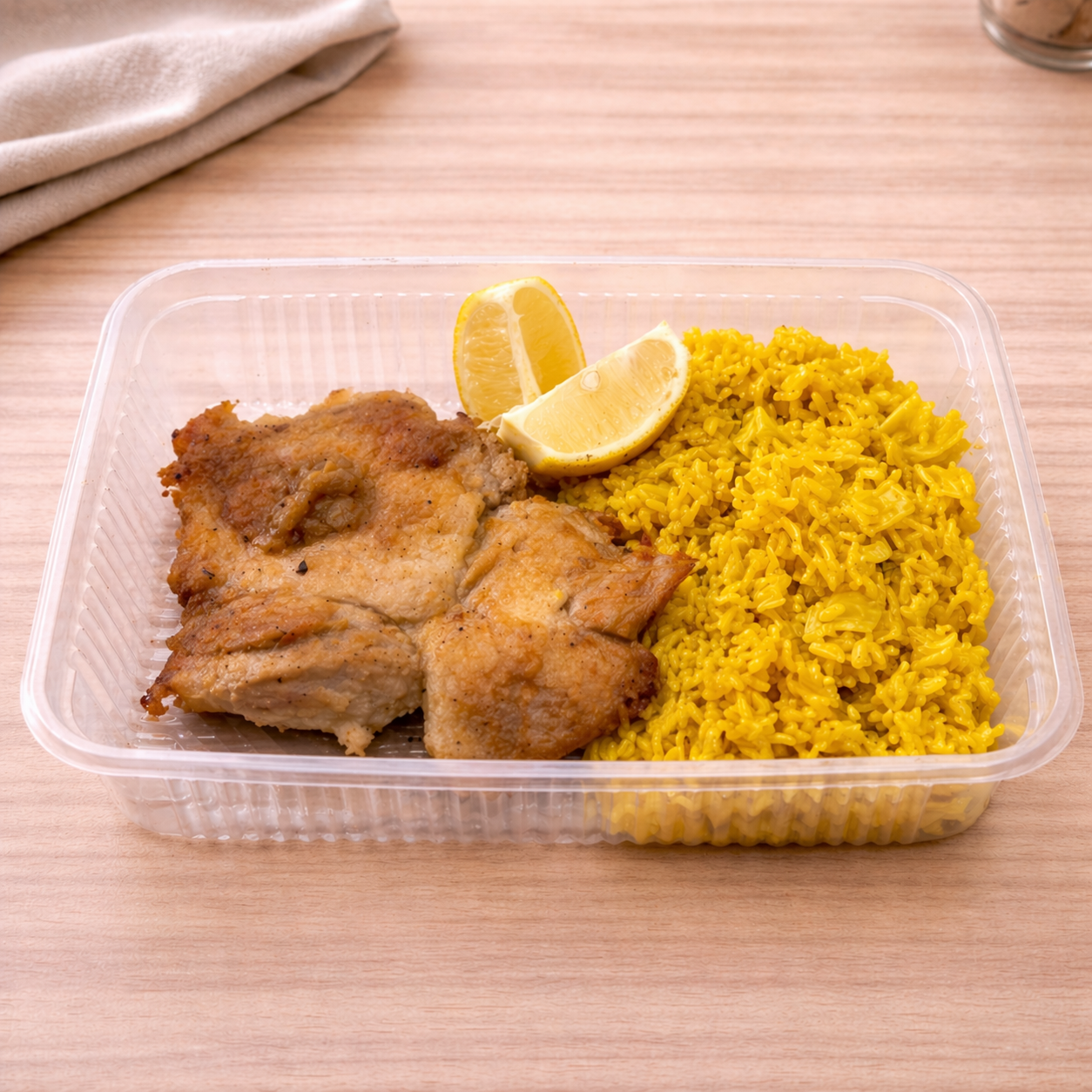 Pata muslo deshuesada con Arroz pilaf