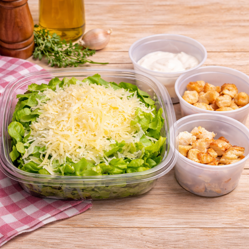 Ensalada Caesar (pollo y aderezo aparte)